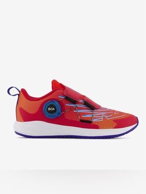 Size 7 Youth New Balance Kids BOA Sneakers - Red, Orange, Purple Accents